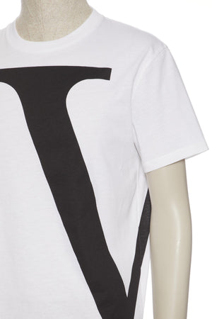 T-Shirt In Cotone Con V Logo Signature