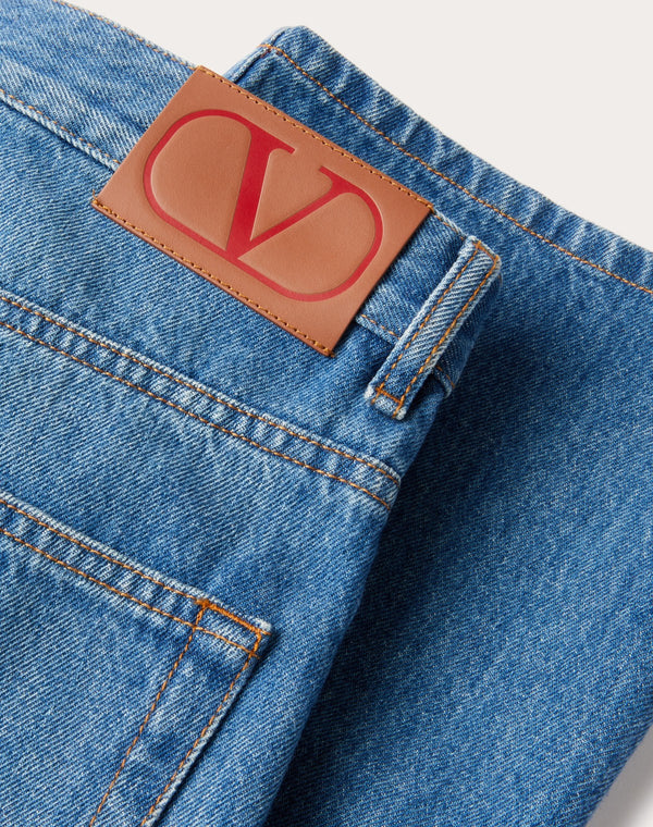 Pantalone In Medium Blue Denim 