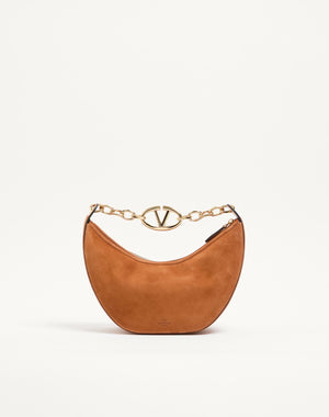Hobo Piccola Vlogo Moon Bag In Suede Con Catena
