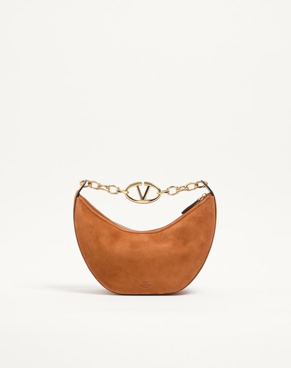 Hobo Piccola Vlogo Moon Bag In Suede Con Catena