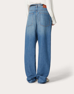Pantalone In Medium Blue Denim 