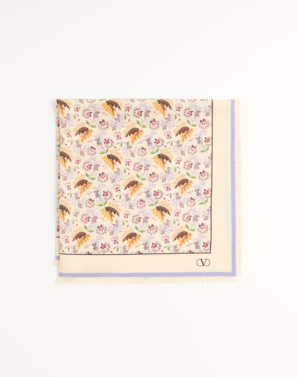 Foulard Papier Floral In Seta