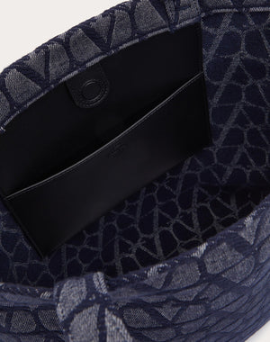 Borsa Shopping Toile Iconographe In Tessuto Jacquard Effetto Denim