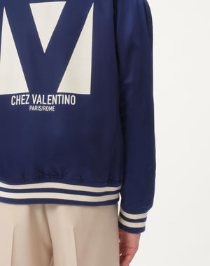 Bomber In Nylon Con Stampa Chez Valentino