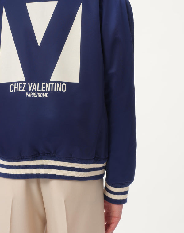 Bomber In Nylon Con Stampa Chez Valentino