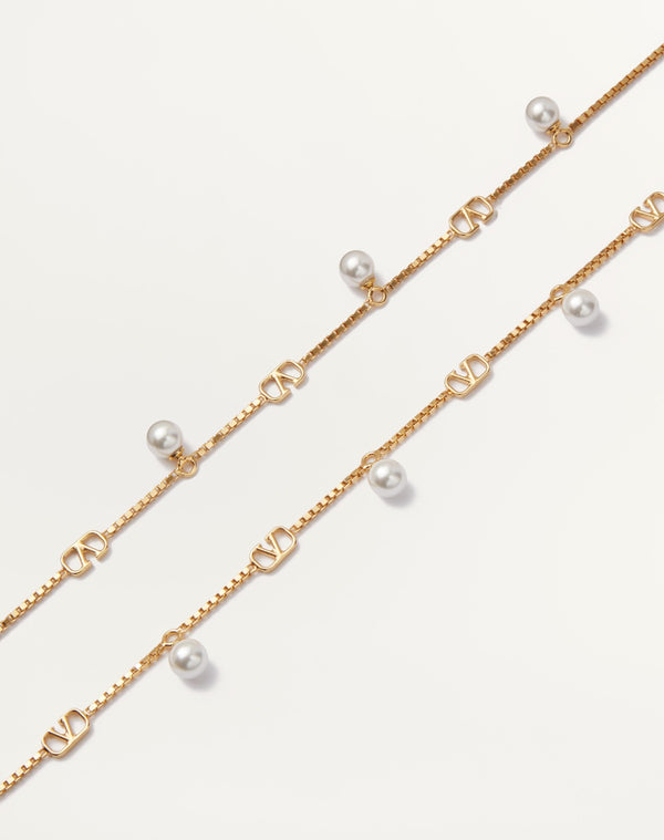 Collana Vlogo Signature In Metallo E Perle Swarovski®