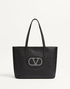 Borsa Shopping Valentino Garavani Nellcôte In Vitello Granato