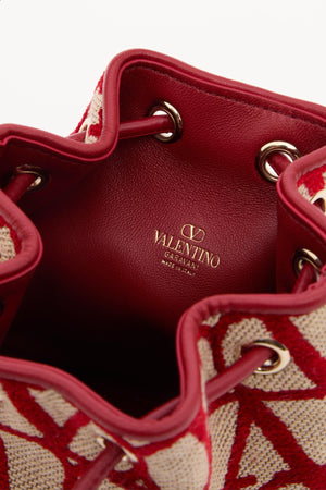 Mini Borsa A Secchiello Vlogo Signature In Toile Iconographe