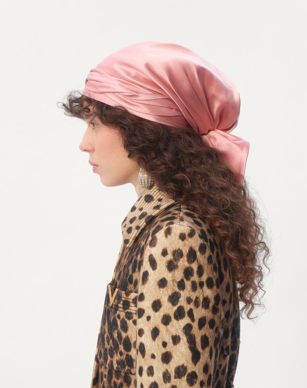 Turbante Foulard Con Treccia In Seta 