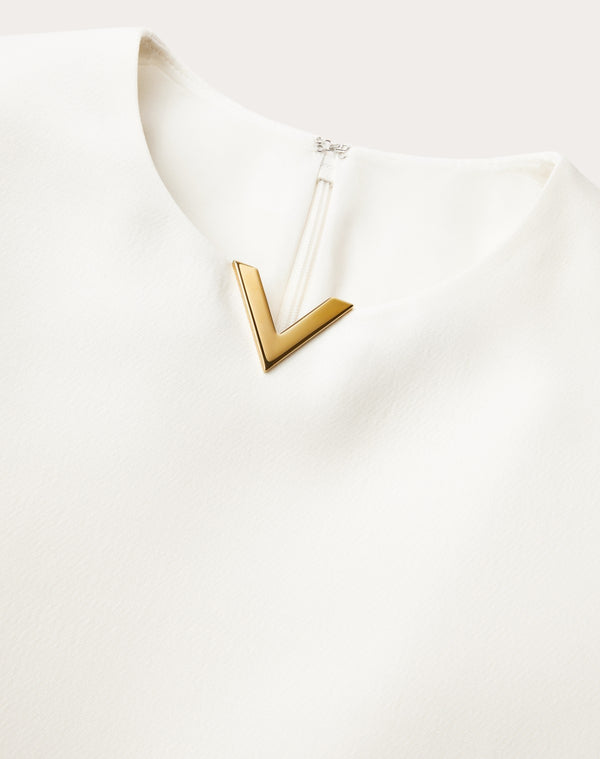 Abito Corto In Crepe Couture 