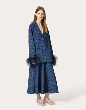 Gonna Midi In Denim Toile Iconographe Medium Blue 