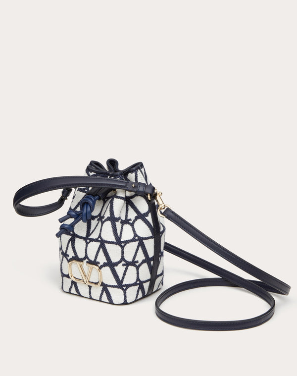 Mini Borsa A Secchiello Vlogo Signature In Cotone Toile Iconographe