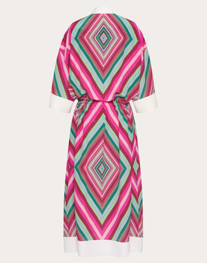 Abito Midi In Crepe De Chine Valentino Rhombus 75 Foulard 