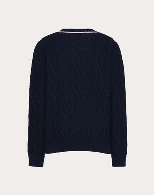 Cardigan In Cotone Con Motivo Toile Iconographe