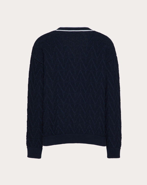Cardigan In Cotone Con Motivo Toile Iconographe