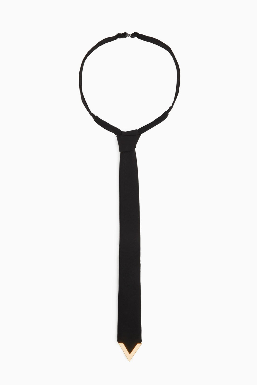 Cravatta Valentie In Lana E Seta Con Applicazione V In Metallo