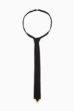 Cravatta Valentie In Lana E Seta Con Applicazione V In Metallo