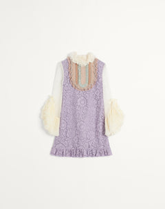 Abito Corto In Heavy Lace Ricamato