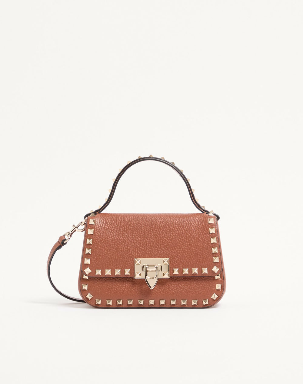 BORSA PICCOLA A MANO ROCKSTUD IN VITELLO GRANATO