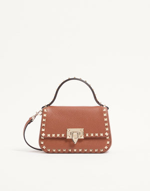 BORSA PICCOLA A MANO ROCKSTUD IN VITELLO GRANATO