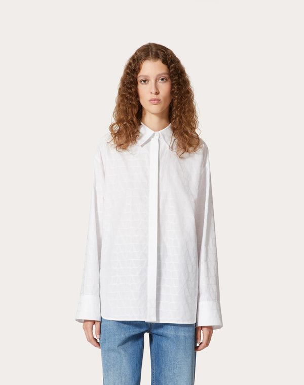 Camicia In Cotton Popeline Jacquard Toile Iconographe 