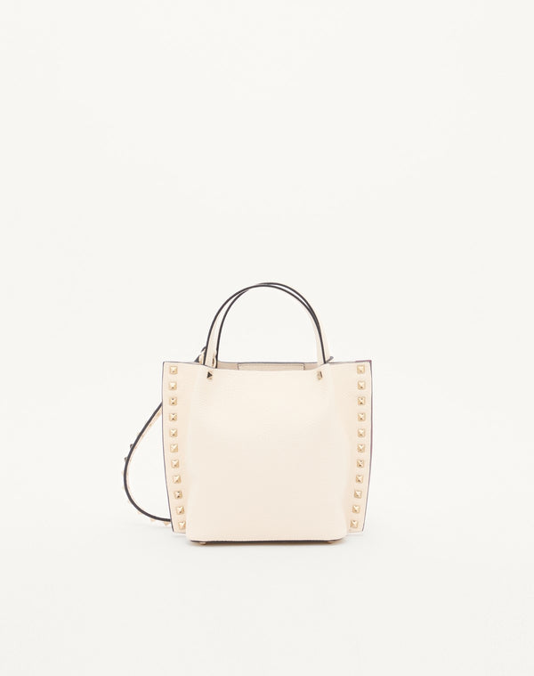 BORSA SHOPPING PICCOLA ROCKSTUD IN VITELLO GRANATO 