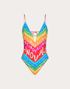 Costume Intero In Lycra Valentino Chevron 24