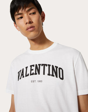 T-Shirt In Cotone Con Stampa Valentino