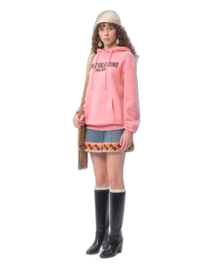 Felpa In Cotone Con Cappucco E Stampa Chez Valentino