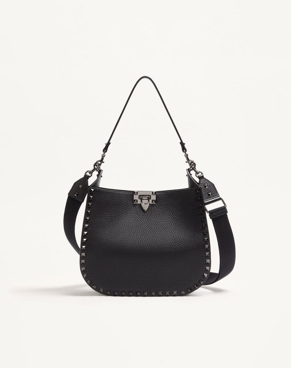 Borsa Hobo Valentino Garavani Rockstud In Vitello Granato 