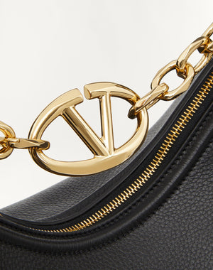 Hobo Media Vlogo Moon Bag In Vitello Granato Con Catena