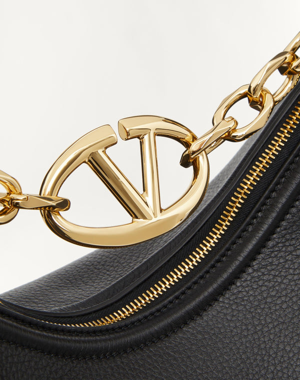 Hobo Media Vlogo Moon Bag In Vitello Granato Con Catena