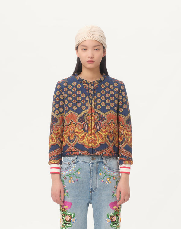 Giacca In Gabardine Paisley Medaglioni Voyage Imaginaire 