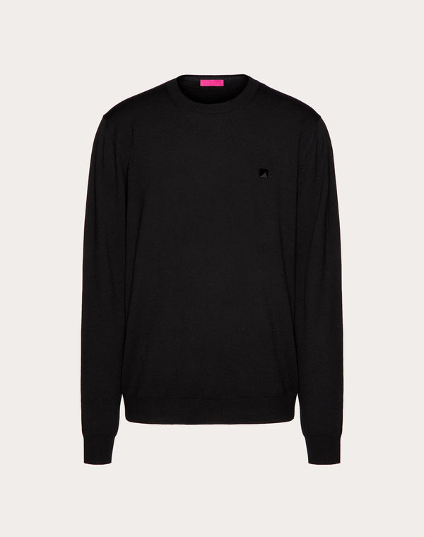 Maglione Girocollo In Lana Con Dettaglio Borchia