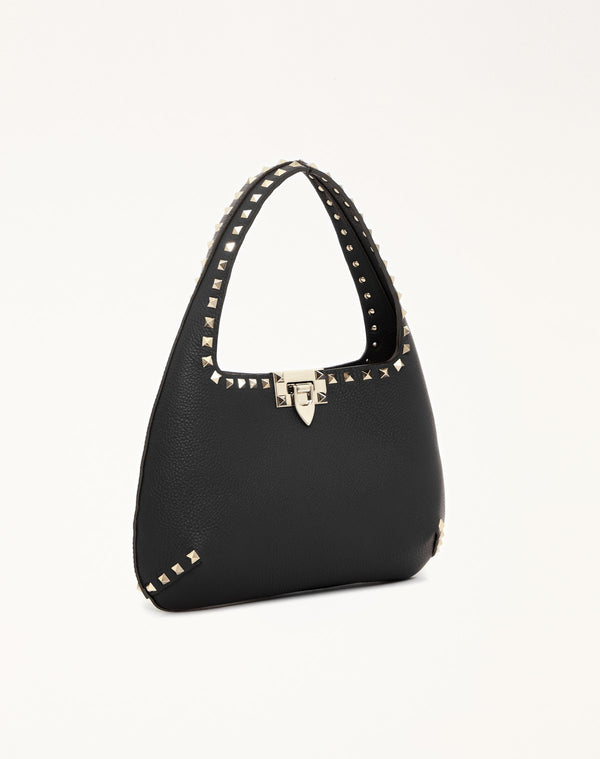 BORSA HOBO PICCOLA ROCKSTUD IN VITELLO GRANATO