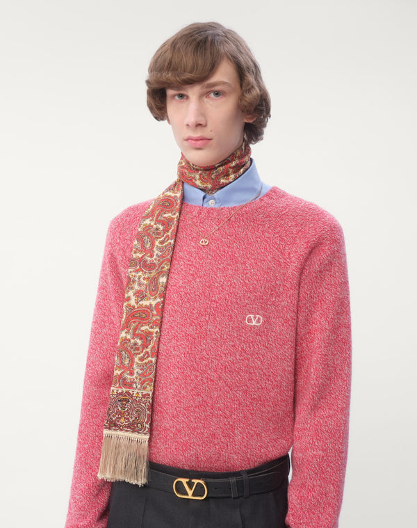 Scarf Bandeaux Voyage Imaginaire In Seta Con Frange