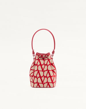 Mini Borsa A Secchiello Vlogo Signature In Toile Iconographe