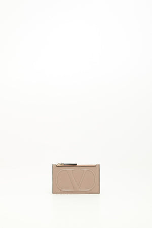 PORTACARTE CON ZIP VLOGO WALK IN VITELLO