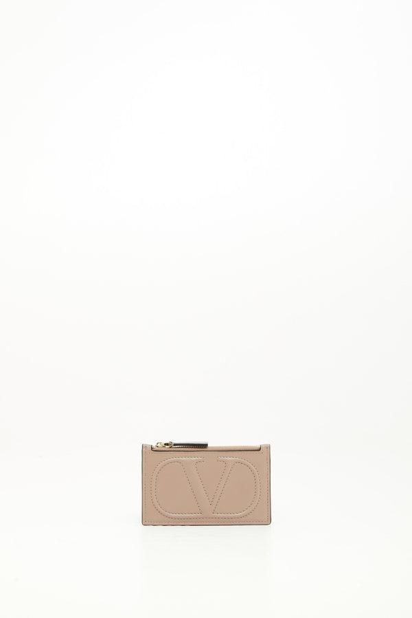 PORTACARTE CON ZIP VLOGO WALK IN VITELLO