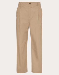 Pantalone In Gabardina Di Cotone Con Etichetta Maison Valentino
