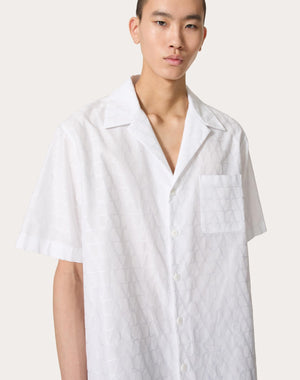 Camicia Da Bowling In Popeline Di Cotone Con Motivo Toile Iconographe