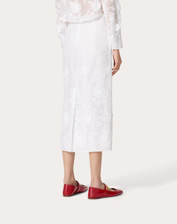 Gonna Midi In Camellia Organdis 