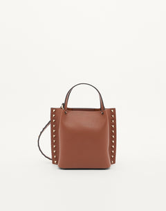 BORSA SHOPPING PICCOLA ROCKSTUD IN VITELLO GRANATO 