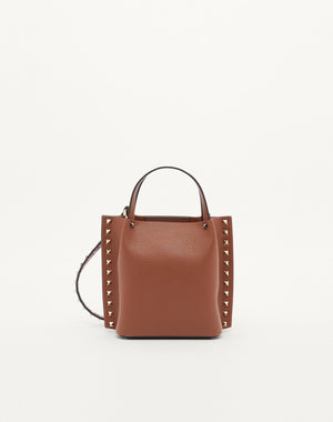 BORSA SHOPPING PICCOLA ROCKSTUD IN VITELLO GRANATO 
