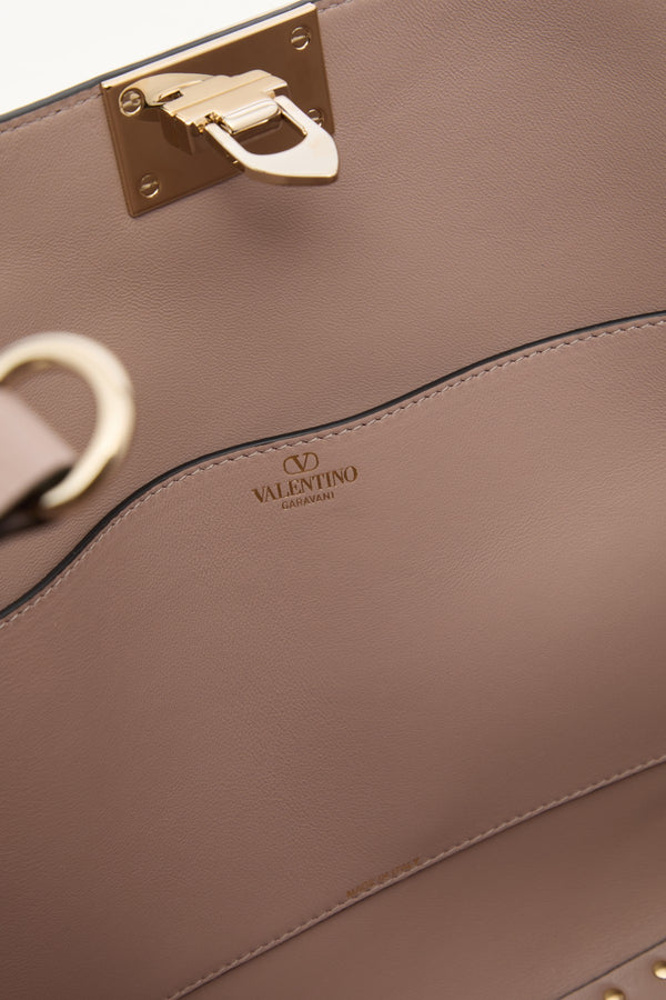 BORSA SHOPPING ROCKSTUD IN VITELLO GRANATO