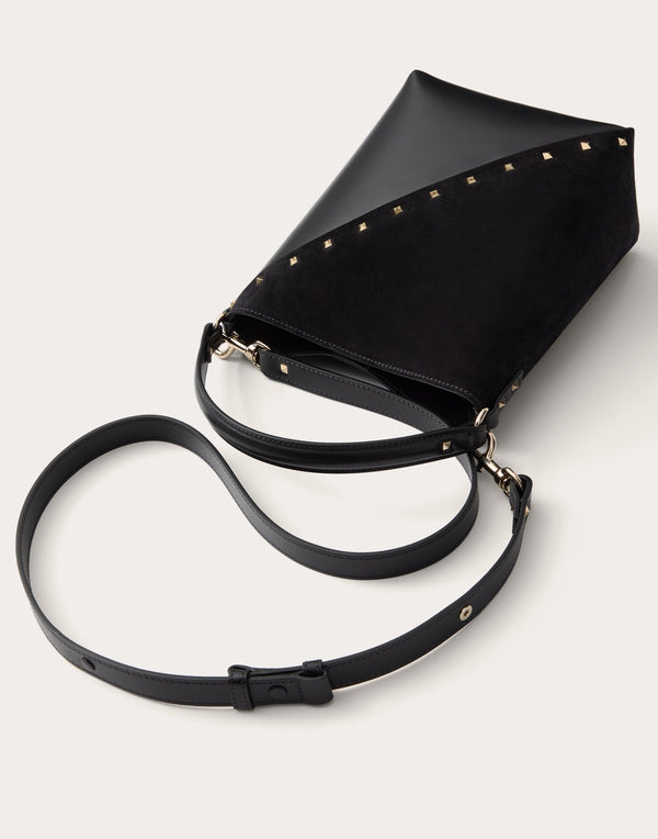 Borsa A Secchiello Valentino Garavani Valentino Garavani Rockstud Wispy In Vitello E Camoscio