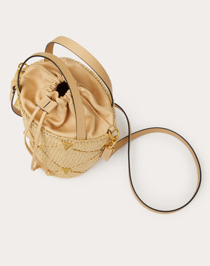 Borsa A Secchiello Roman Stud In Rafia