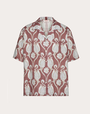 Camicia Da Bowling In Lino Con Stampa Metamorphos Tulips