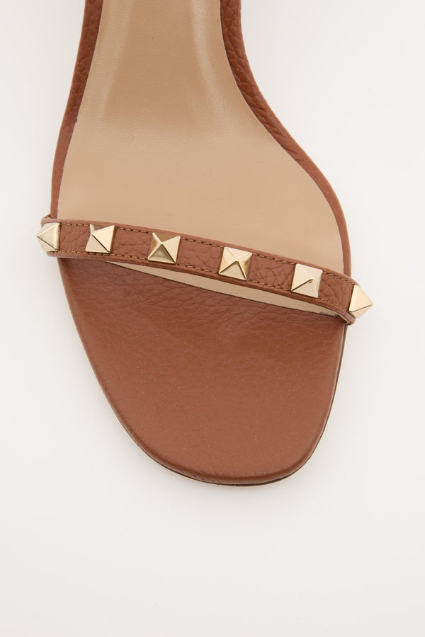 SANDALO ROCKSTUD IN VITELLO STAMPA ALCE CON CINTURINI 60MM