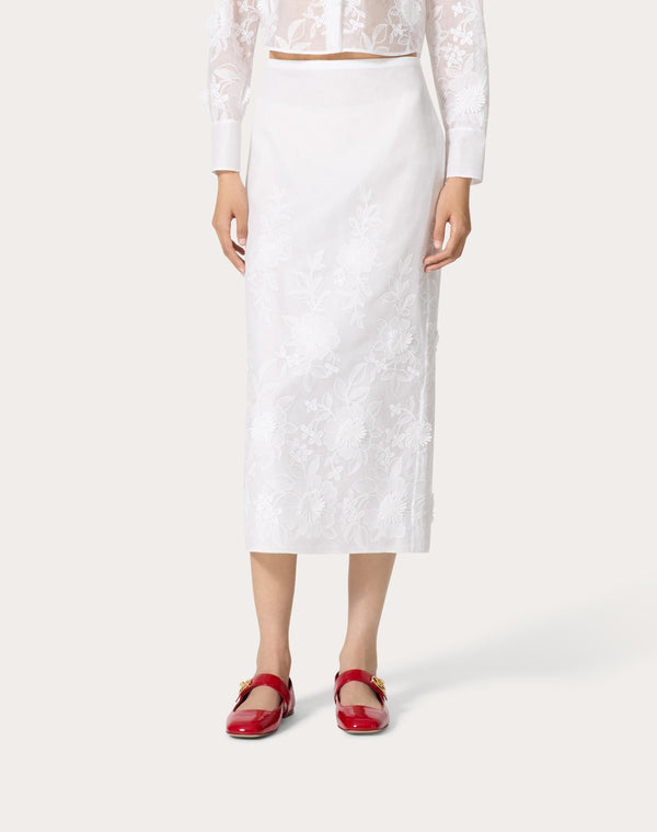 Gonna Midi In Camellia Organdis 